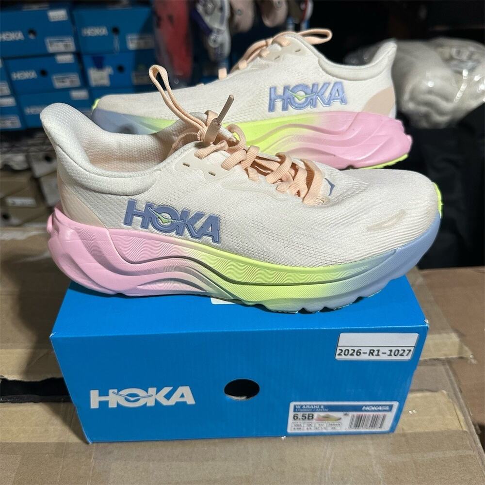 HOKA Arahi 8 'Alabaster/Tangerine Glow' Casual Sneakers | Womens 6.5 B | EUC